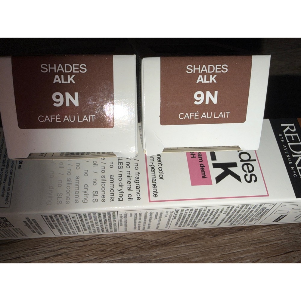 Redken Shades EQ Gloss ALK 9N Café Au Lait Demi Permanent Hair Color lot of 2